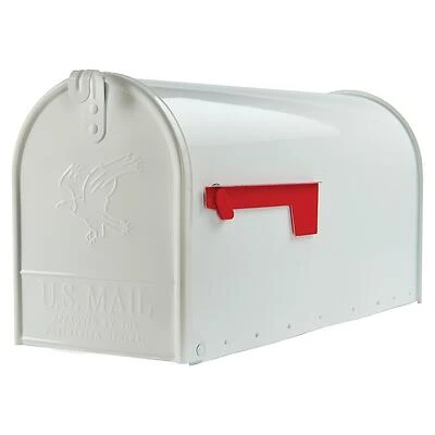 Gibraltar Mailboxes E1600WAM Elite Post-Mount Mailbox, Large, White Steel