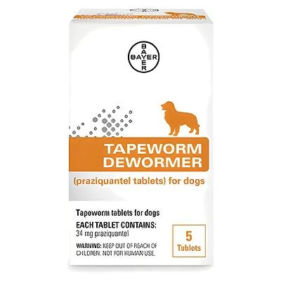 Bayer Tapeworm Dewormer Tablets for Dogs, 5 pack