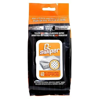 Proud Grill Q-Swiper 2400C BBQ Grill Cleaning Wipe Refill, Black/White