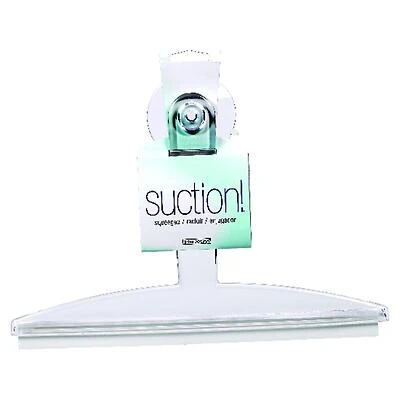 InterDesign 22300 Bath Squeegee with Suction Cup, Clear Handle, 12 In.