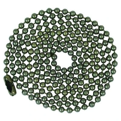 Jandorf 60377 Beaded Lamp Chain with Connector, #6, Antique Brass, 3-Ft.