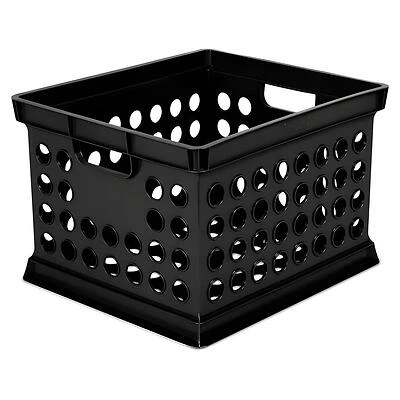Sterilite 16940906 Storage Crate, Black, 3 Qt, 15-5/8 x 13-3/4 x 10-5/8 In