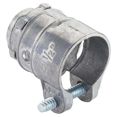 Halex 20420 Flex Squeeze Connector, 3/8 in, Zinc, 3/BAG
