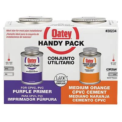 Oatey 30234 CPVC Solvent Cement and Purple Primer Handy Pack, 4 oz
