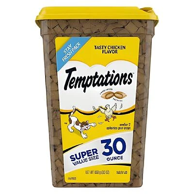 Temptations Classics Tasty Chicken Flavor Crunchy and Soft Cat Treats, 30 oz.