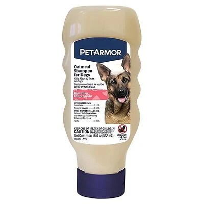 PetArmor 01229 Flea & Tick Oatmeal Dog Shampoo, Hawaiian Ginger, 18 oz