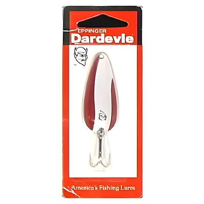 Dardevle Spoon Lure, Red/White, 2/5 oz