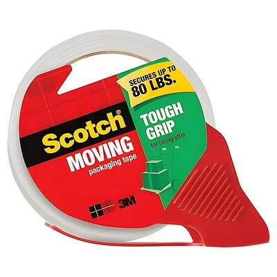 Scotch 3500S-RD Tough Grip Moving Packaging Tape, 1.88 In x 38.2 Yd, Clear