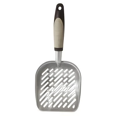 Petmate 22987 Metal Litter Scoop, Aluminum/TPR, Brown/Tan
