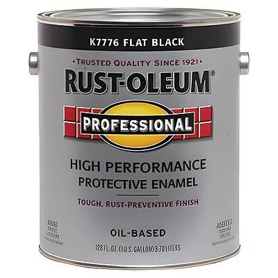 Rust-Oleum K7776402 Professional Enamel, Flat Black, 1 Gallon