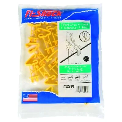 Electric Fence Insulator, T-Post, Snug-Fit, Yellow, Extra-Long, 25-Pk.