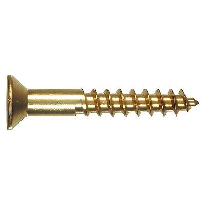 The Hillman Group 41839 Brass Flat Head Phillips Wood Screw, 8 x 2-Inch, 50-Pack