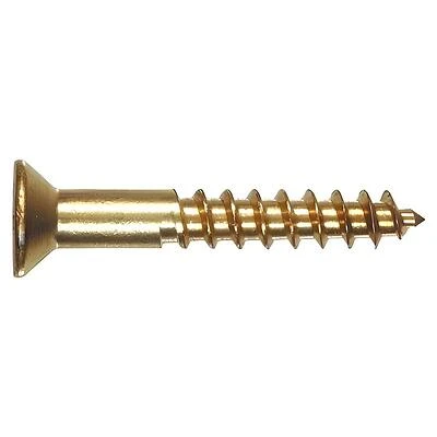 The Hillman Group 41830 Brass Flat Head Phillips Wood Screw, 6 x 3/4-Inch, 100-Pack