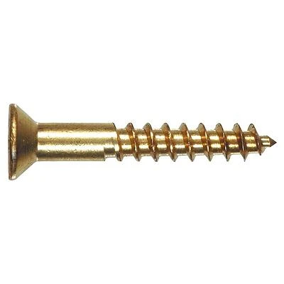 Hillman Brass Flat-Head Phillips Wood Screw, 6 x 1/2 In, 100-Count