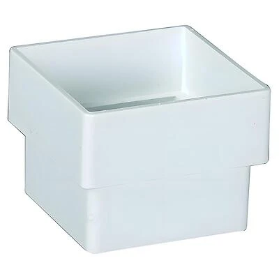 Amerimax T0523 Downspout Connector, Contemporary Square, Vinyl, White, 2-In.