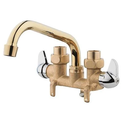 Homewerks 3310-250-RB-B Laundry Faucet, Rough Brass, 2 Chrome Handles