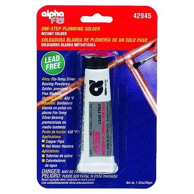 Alpha Metals AM42945 Lead-Free Plumbing Solder Paste, 1.25 oz.