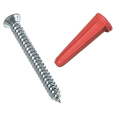 Knape & Vogt 80-88DP ANO Screw and Anchor, 320 lb, Plastic/Steel, Wall
