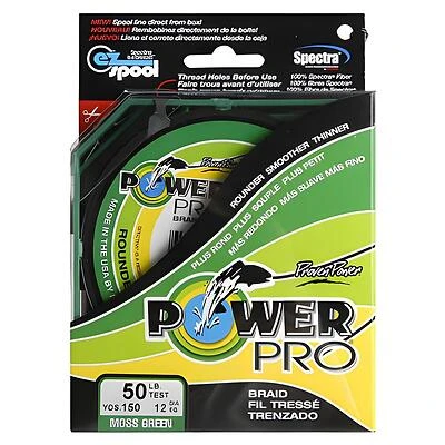 Power Pro Braided Fishing Line, Green, 50 Lb, 150 Yd