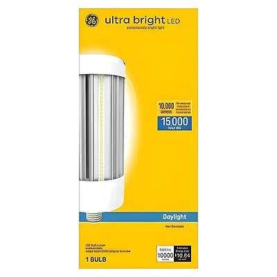 GE 93130944 LED Light Bulb, Ultra-Bright, Corncob Lamp, 750 W Equivalent, E26 Medium Lamp Base, Non-Dimmable, Daylight