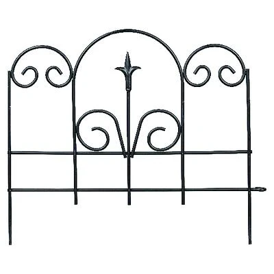 Panacea 89382 Black Garden Edge With Finial, 16 x 18-1/2 In.