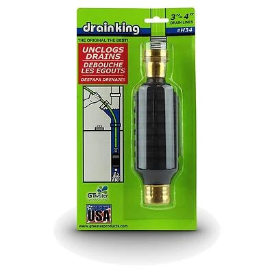 Drain King H34 Water-Powered Drain Opener, 3 to 4 in