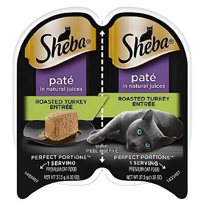 Perfect Portions Premium Pate Wet Cat Food, Turkey Entree, 1.3 oz. Each, 2-Pk.