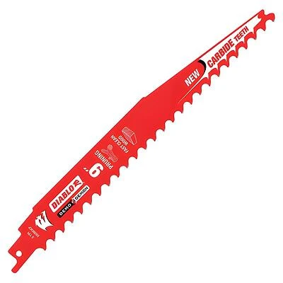 Diablo DS0903CP Series Reciprocating Saw Blade, Applicable Materials: Wood, 9 in L, 3 TPI, Carbide Cutting Edge, 1/PK