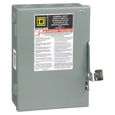 Square D D211NCP Safety Switch, 2-Pole, 30 Amp, 120/240V