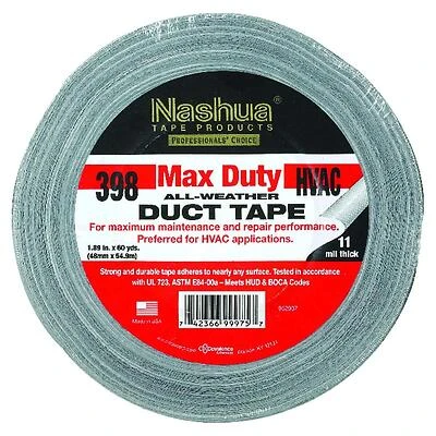 Nashua 1891354 Duct Tape, Silver, 1.89 In. x 60 Yds.