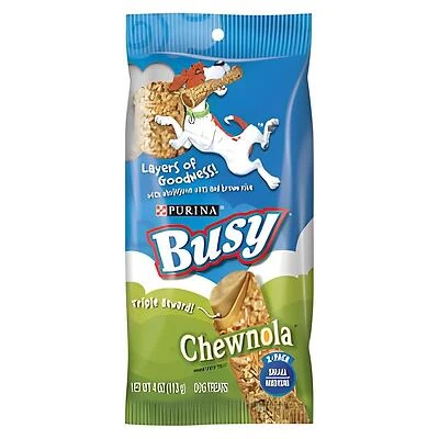 Dog Treats, Busy Chewnola, 4 oz., 2-Pk.