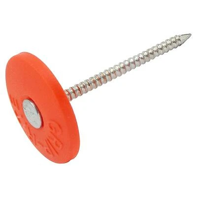 Grip-Rite 1-1/4 in. Cap Electro-Galvanized Plastic/Steel Nail Full Round 9 lb.