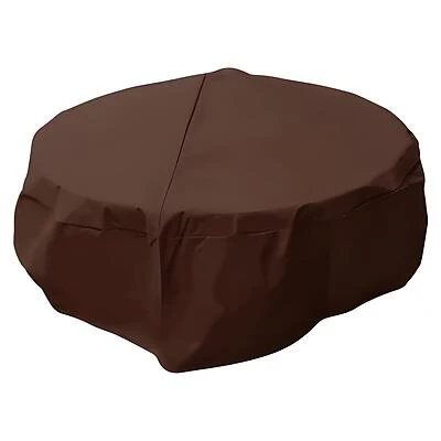 Mr. Bar-B-Q Fire Pit Cover, Dark Brown PVC, 18 x 38-In. Round