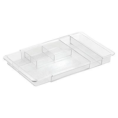 iDesign Clarity Model 38280 Vanity Drawer Organizer, Clear, Expands 11.25-18.5 In.