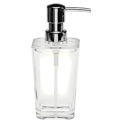 Moda At Home Optiks 101082 Bathroom Lotion/Soap Dispenser, Clear Acrylic