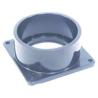 US Hardware RV-702B Socket with Flange, 3 in ID, Female Slip, ABS, Black