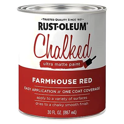Rust-Oleum 329211 Chalked Ultra Matte Paint, Farmhouse Red, 30 oz.