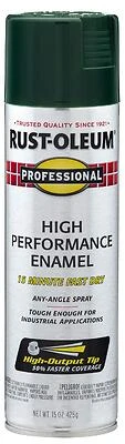 Rust-Oleum 7538838 Professional High-Performance Enamel Spray Paint, Hunter Green Gloss, 15 oz