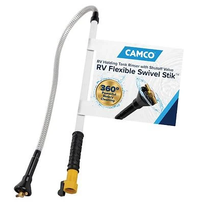 Camco USA 40074 RV Swivel Stick, Flexible, Polypropylene, White