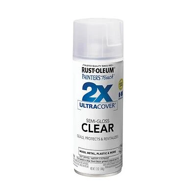 Rust-Oleum 249859 Painter's Touch 2X Spray Paint, Semi-Gloss Clear, 12 Oz