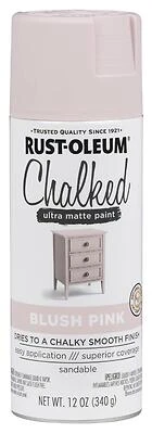 Rust-Oleum 302594 Chalked Ultra Matte Spray Paint, Blush Pink, 12 oz.