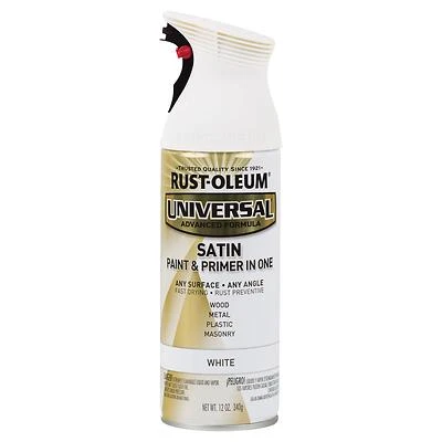 Rust-Oleum 245210 Universal Satin Spray Paint, White, 12 Oz
