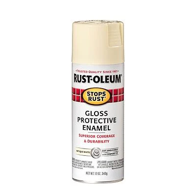 Rust-Oleum 7794830 Stops Rust Spray Enamel, Antique White Gloss, 12 Oz