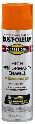 Rust-Oleum 7555838 Professional Spray Enamel, Gloss Safety Orange, 15 oz