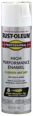 Rust-Oleum 7590838 Fast Dry Professional Spray Enamel, Flat White, 15 oz