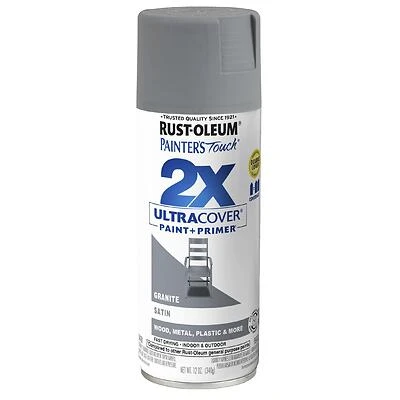 Rust-Oleum 334069 Painter's Touch 2X Spray Paint, Satin Granite, 12 Oz