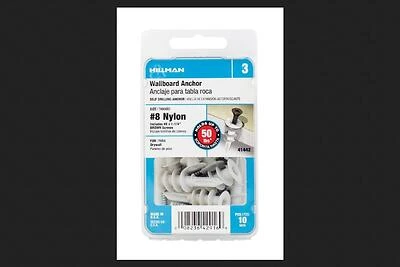 Hillman .164 in. Dia. x 1-1/4 in. L Nylon Flat Head Wallboard Anchors 10 pk