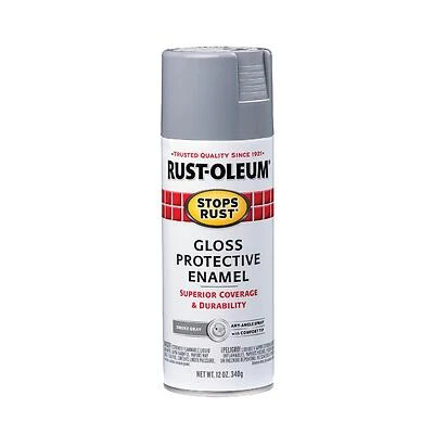 Rust-Oleum 7786830 Stops Rust Spray Enamel, Smoke Gray Gloss, 12 oz