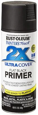 Rust-Oleum 249846 Painter's Touch 2X Spray Primer, Flat Black, 12 Oz.