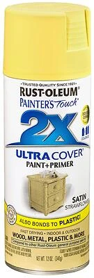 Rust-Oleum 249065 Painter's Touch 2X Spray Paint, Satin Strawflower, 12 oz.